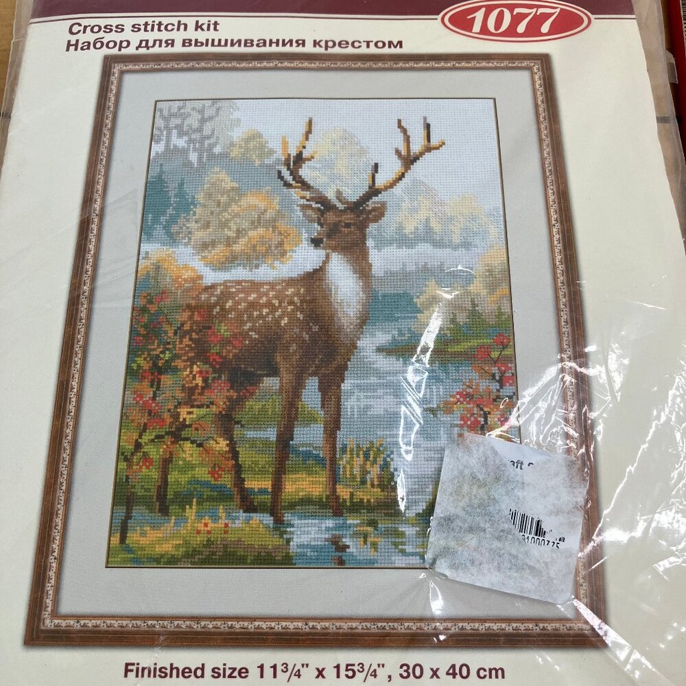 Stag Buck Deer Counted Cross Stitch Riolis 1077 Multi Lingual 2009 New/Sealed